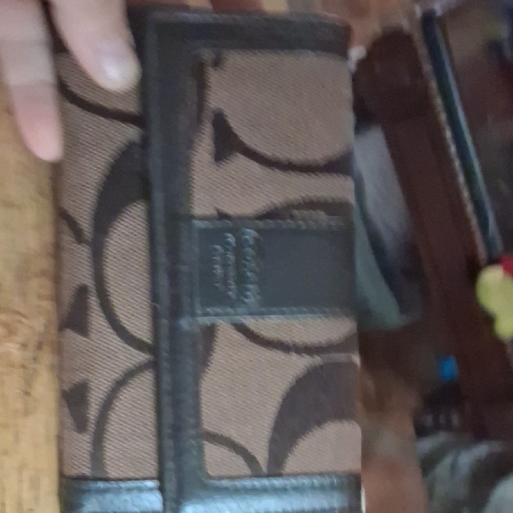 Coach Signature Brown and Black Wallet